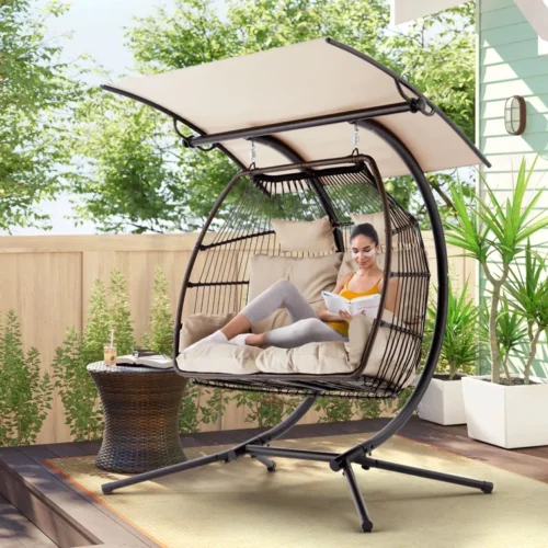 Millisent 2 Person Porch Swing With Canopy