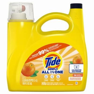 Tide Simply Liquid Laundry Detergent, Orange Blossom, All In One Detergent, 3.1L