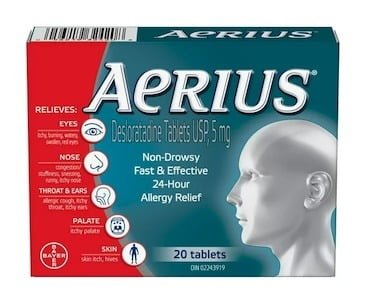 Aerius Allergy Medicine – 24 Hour Non-drowsy Allergy Medication, Desloratadine Antihistamine Pills