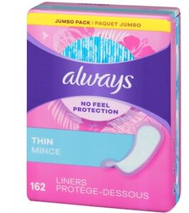 Always Ultra Thin Liners, Thin Regular Unscented 162 Ea Always Ultra Thin Liners, Thin Regular Unscented 162 Ea