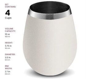 Finedine Wine Tumbler Set – Set Of 4 X 18 Oz Unbreakable Stemless Wine Glass For Home Bar R.. Finedine Wine Tumbler Set – Set Of 4 X 18 Oz Unbreakable Stemless Wine Glass For Home Bar – Stainles