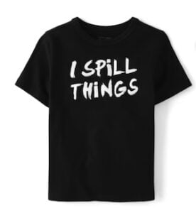 Baby And Toddler Boys Spill Things Graphic Tee – Black Baby And Toddler Boys Spill Things Graphic Tee – Black