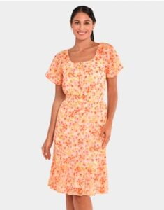 Womens Mommy And Me Floral Georgette Tiered Dress – Rosebud Womens Mommy And Me Floral Georgette Tiered Dress – Rosebud