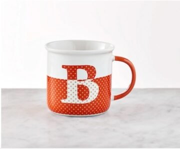 Clearance Monogrammed Mug, ‘b’, Orange