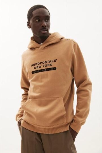 Aéropostale New York Flocked Fleece Pullover Hoodie