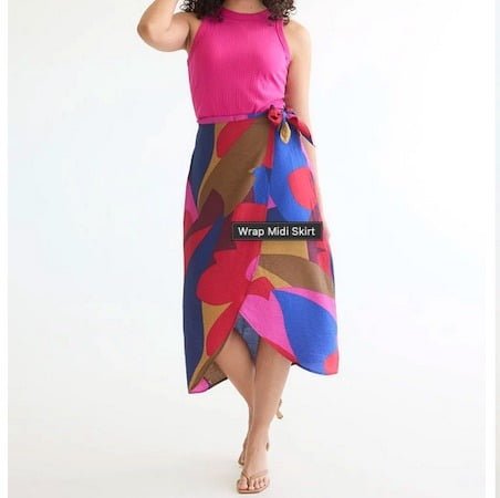 Women Wrap Midi Skirt