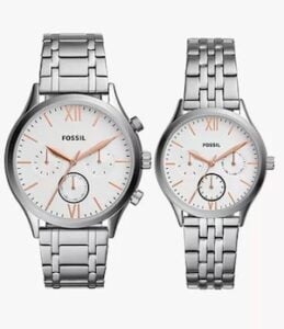 His And Her Fenmore Multifunction Stainless Steel Watch Gift Set His And Her Fenmore Multifunction Stainless Steel Watch Gift Set