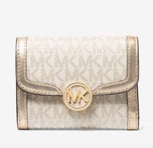 Leida Medium Metallic Signature Logo Wallet Leida Medium Metallic Signature Logo Wallet