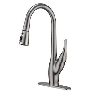 Mondawe Brushed Nickel 2-function Pull-down 1-handle Deck Mount Kitchen Faucet