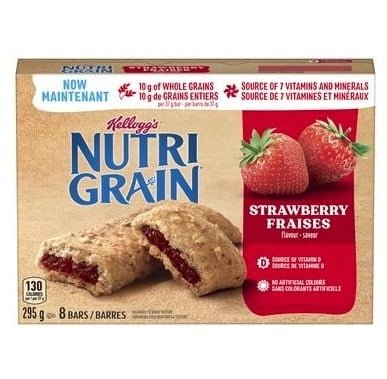 Kellogg’s Strawberry Cereal Bars, Nutri-grain 8×295 G