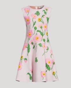 Oscar De La Renta Painted Poppies Jacquard Dress Oscar De La Renta Painted Poppies Jacquard Dress