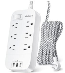 Power Bar Extension Cord 10 Ft – Flat Plug, 6 Outlets 3 Usb Ports Power Bar Extension Cord 10 Ft – Flat Plug, 6 Outlets 3 Usb Ports