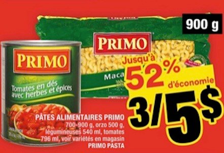 Primo Spaghettini Pasta 900 G ( 3 / $5)