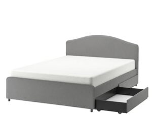 Upholstered Bed, 2 Storage Boxes , Vissle Gray, Queen Upholstered Bed, 2 Storage Boxes , Vissle Gray, Queen