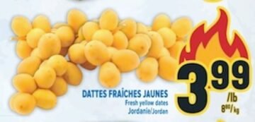 Fresh Yellow Dates – Price Per Lb