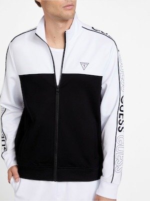 Guess Don Color-block Logo Tape Active Zip Jacket