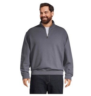 Windriver Men’s Original Fleece Quarter Zip Mock Neck Comfort Fit Cotton Sweatshirt