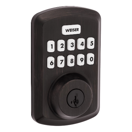 Weiser Powerbolt 3 10-button Keypad Venetian Bronze Electronic Keyless Entry Door Lock/deadbolt