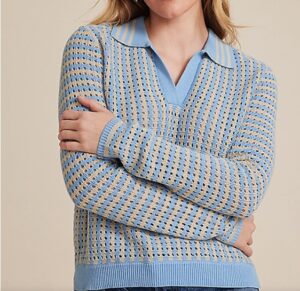 Striped Collared Sweater Striped Collared Sweater
