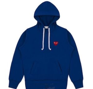 Navy Comme Des Garcons Play Pullover Hooded Sweatshirt Navy Comme Des Garcons Play Pullover Hooded Sweatshirt