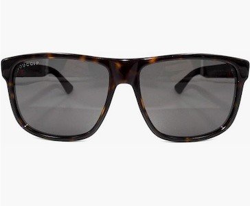 Gucci Mens Tortoise Non-polarized Rectangle Sunglasses Brown 55mm