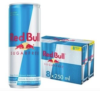 Red Bull Energy Drink, Sugar Free, 250 Ml (8 Pack), 8 X 250 Ml