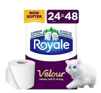 Royale Velour Toilet Paper, 24 Equal 48 Bathroom Tissue Rolls