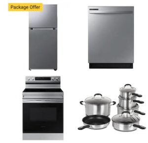Samsung 18 Cu. Ft. Fridge + Samsung 6.3 Cu. Ft.Electric Range +Samsung 24″Dishwasher Samsung 18 Cu. Ft. Fridge + Samsung 6.3 Cu. Ft.Electric Range +Samsung 24″Dishwasher