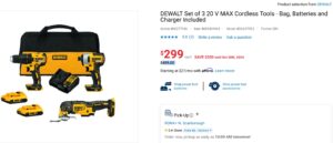 Dewalt Set Of 3 20 V Max Cordless Tools – Bag, Batteries And Charger Included Dewalt Set Of 3 20 V Max Cordless Tools – Bag, Batteries And Charger Included