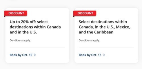 Air Canada – Offers – October 2024