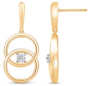 0.085 Ct. T.w. Diamond Solitaire Intertwined Double Circle Drop Earrings 0.085 Ct. T.w. Diamond Solitaire Intertwined Double Circle Drop Earrings