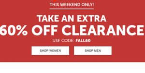 Eddie Bauer 60% off clearance (Use Code: FALL60) Eddie Bauer 60% off clearance (Use Code: FALL60)