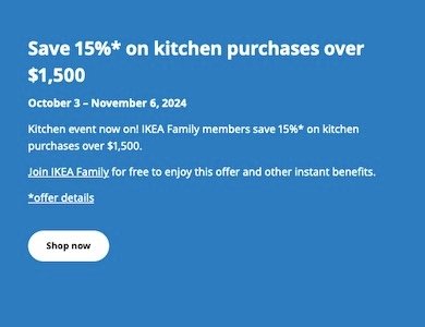 IKEA – Kitchen Event – 15% Off