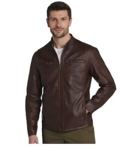 Awearness Kenneth Cole Modern Fit Faux Leather Moto Jacket Awearness Kenneth Cole Modern Fit Faux Leather Moto Jacket