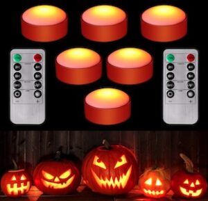 Riakrum 6 Pieces Halloween Pumpkin Lights With Remote Riakrum 6 Pieces Halloween Pumpkin Lights With Remote