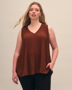 Responsible, Sleeveless A-line Pleated Blouse Responsible, Sleeveless A-line Pleated Blouse