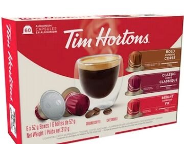 Tim Hortons Espresso Capsules, Compatible Variety Pack, 60-count