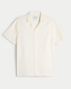 Hollister Short-sleeve Textured Cotton Shirt Hollister Short-sleeve Textured Cotton Shirt
