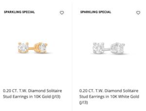 Peoples Jewellers- Diamond Solitaire Stud Earrings In 10k Gold Peoples Jewellers- Diamond Solitaire Stud Earrings In 10k Gold