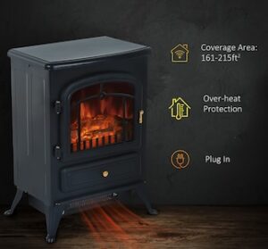 HOMCOM 16′ Freestanding Electric Fireplace Heater HOMCOM 16′ Freestanding Electric Fireplace Heater