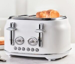 Thinkkitchen Retro 4-slice Toaster, White Thinkkitchen Retro 4-slice Toaster, White