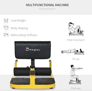 Soozier Adjustable Squat Machine with Push Up Bars