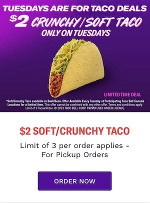 Taco Bell – Tuesday Only Deal