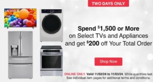 Costco (2 Days Only) – Save $200 On Select TVs And Appliances Over $1500 Costco (2 Days Only) – Save $200 On Select TVs And Appliances Over $1500