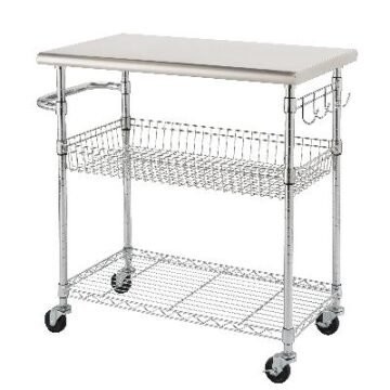 Trinity Stainless Steel Kitchen Cart 86.4cm (34in)