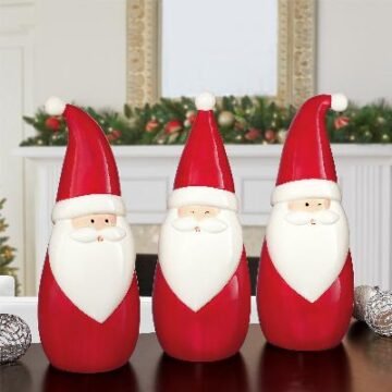 Ceramic Santa, 3 Piece Set