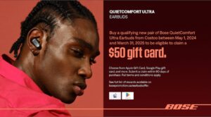 Bose/Costco Promotion – $50 gift card with purchase Bose/Costco Promotion – $50 gift card with purchase