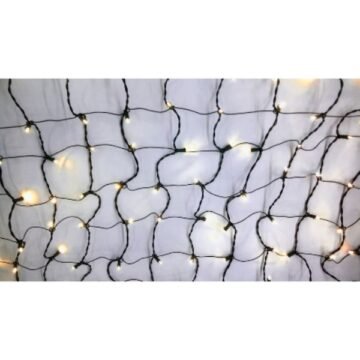 Home Accents Holiday 6 ft. 150-Light Warm White LED Dome Net Christmas Lights with Spare Bulbs and F