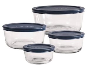 Anchor Hocking Glass Storage Container Set with Lids, Assorted Sizes, 4 Count Anchor Hocking Glass Storage Container Set with Lids, Assorted Sizes, 4 Count