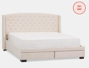 Structube – RAVEL tufted upholstered wingback queen size bed with storage Structube – RAVEL tufted upholstered wingback queen size bed with storage